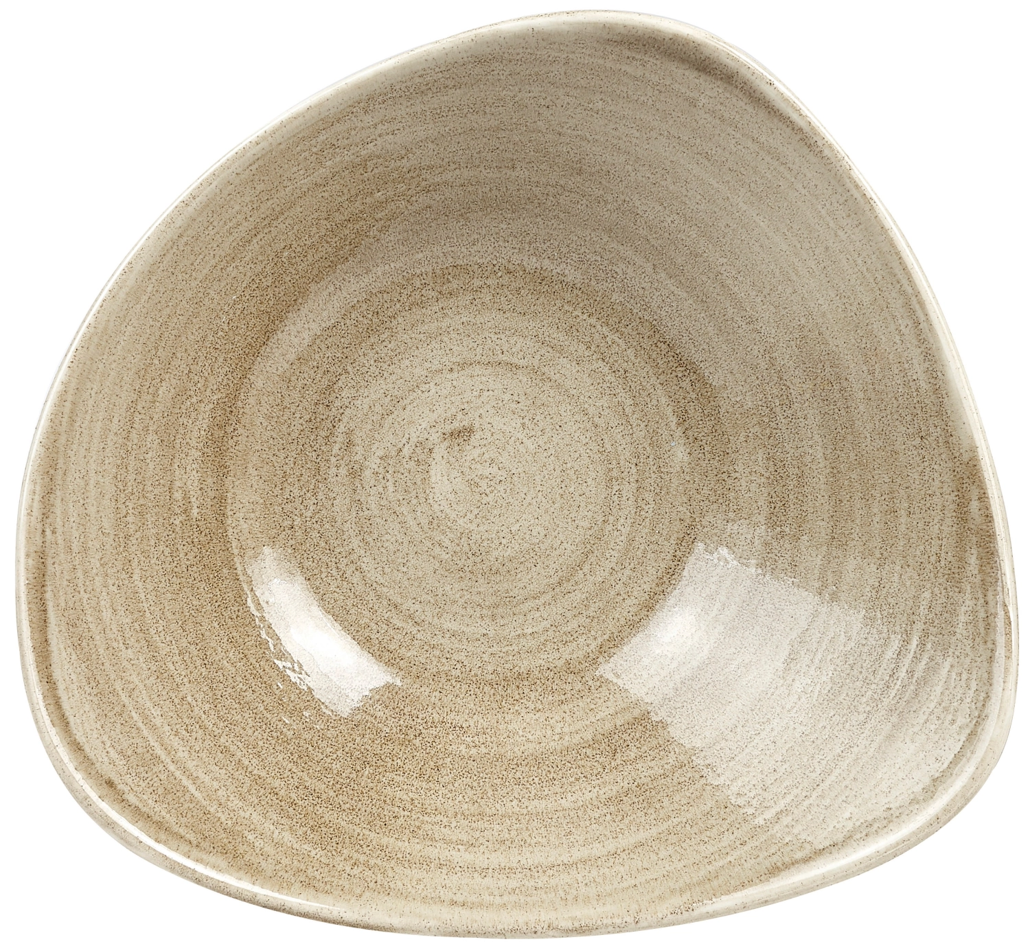 Picture of Churchill - Stonecast Patina Antique taupe Triangle Deep Plate 23.5 cm