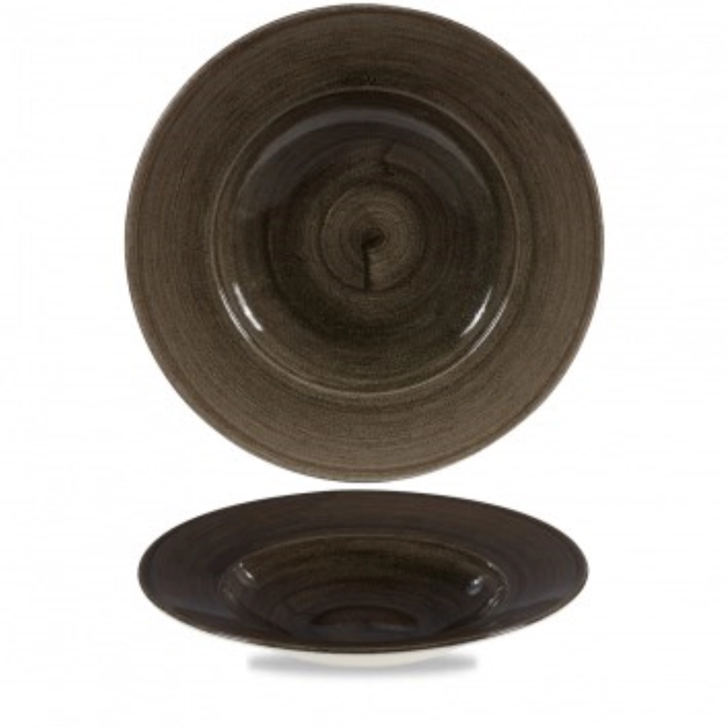 Immagine di Churchill - Stonecast Patina Iron Black Piatto fondo con bordo 28 cm