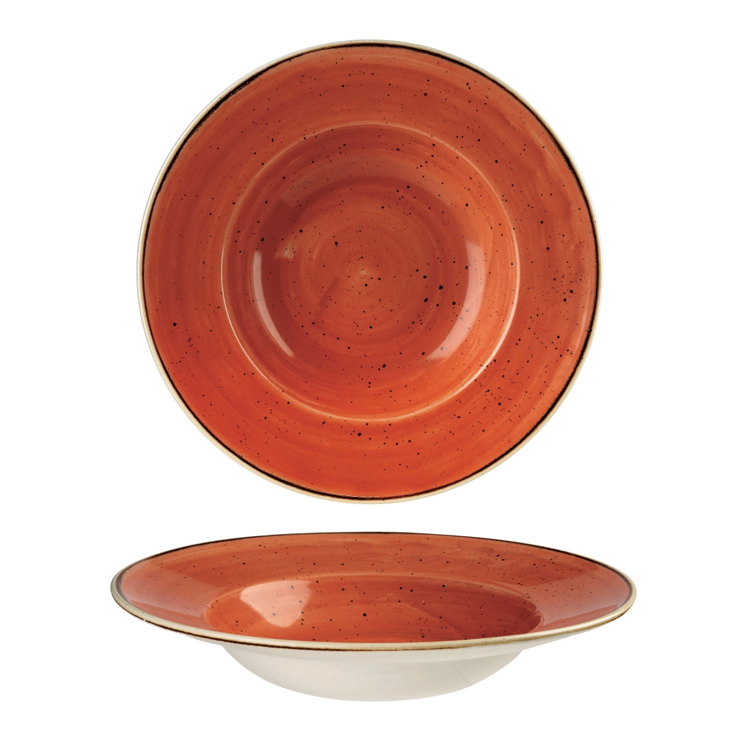 Picture of Churchill - Stonecast Spiced Orange Deep Plate with Rim 28 cm