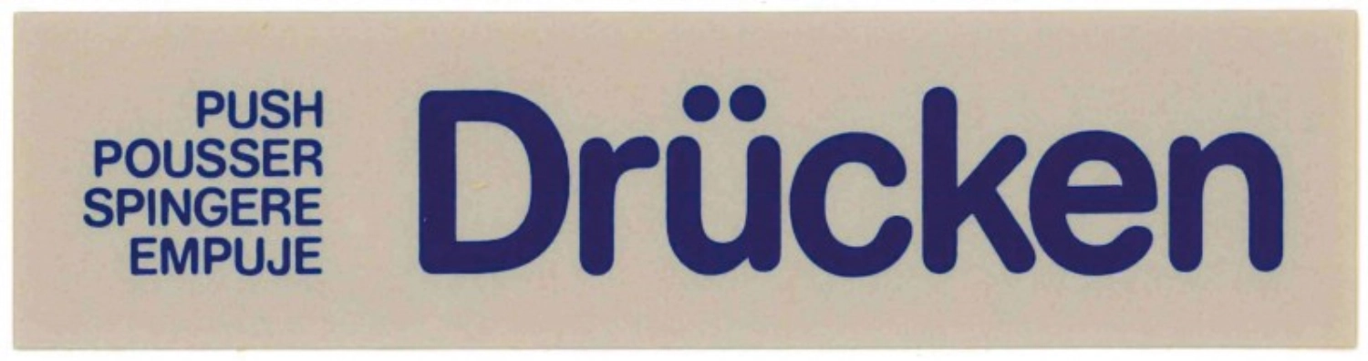 Bild von Contacto - Wortschild Drücken selbstklebend 16 x 4 cm