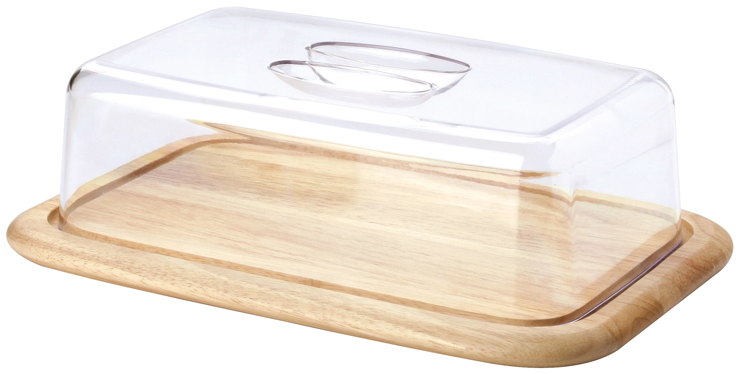 Picture of Continenta - Rubberwood Cheese Dome 2-piece 38.5 x 25.5 x 11.5 cm