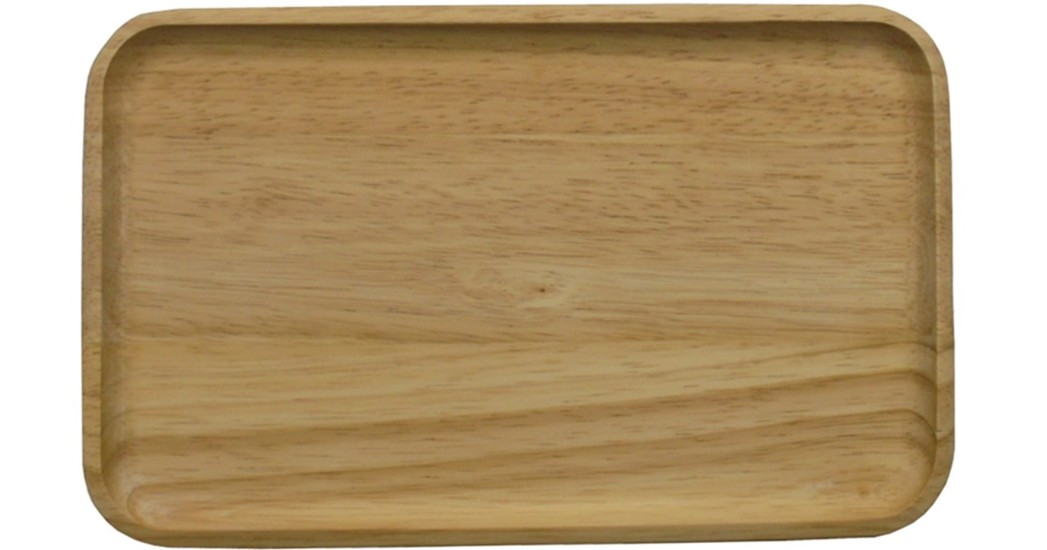 Bild von Continenta - Gummibaum Tablett rechteckig 22 x 13 x 1.2 cm