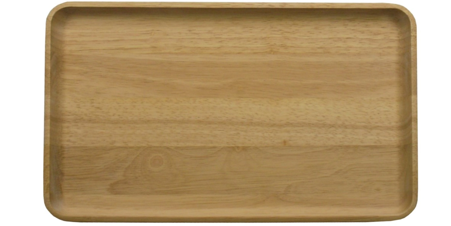 Bild von Continenta - Gummibaum Tablett rechteckig 34 x 21 x 2 cm