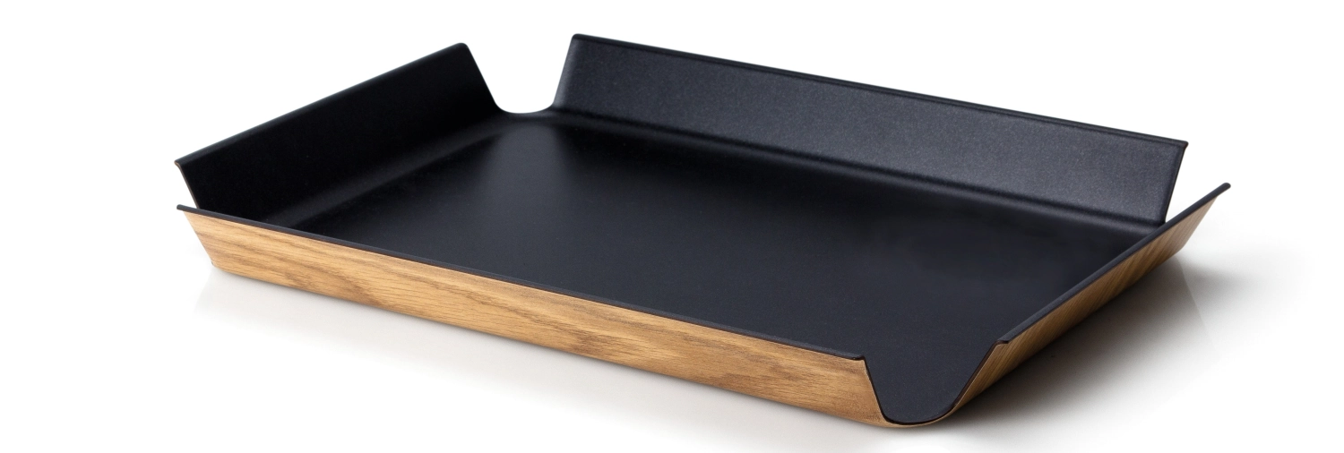 Bild von Continenta - Tablett rutschfest schwarz metallic 45 x 34 cm