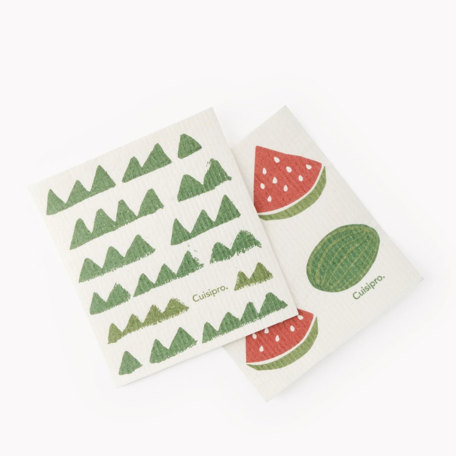 Immagine di Cuisipro - 2er Set Panni Multiuso Eco SM 20 x 17 cm verde Triangoli/Acqua