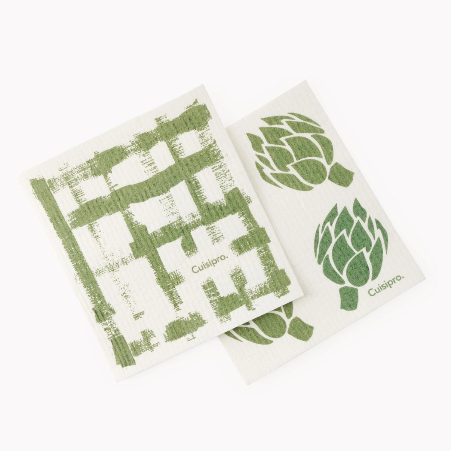 Immagine di Cuisipro - 2er Set Panni Eco Multiuso SM 20 x 17 cm verde righe/Artis