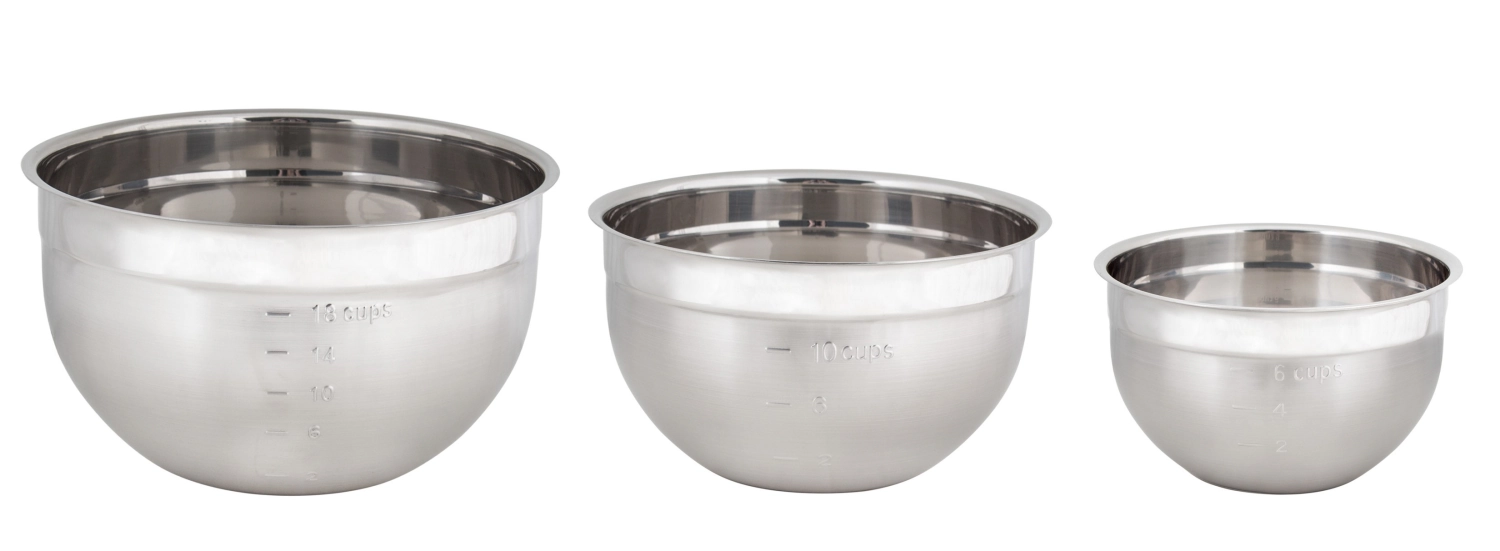 Bild von Cuisipro - Rührschüsselset Edelstahl 3er Set 26 cm 22 cm 18 cm