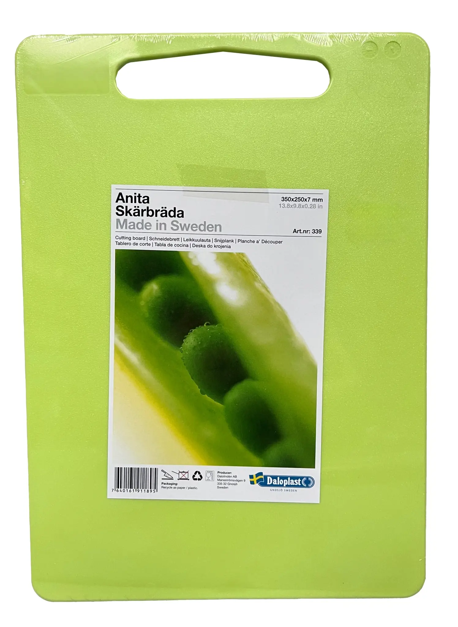 Picture of DaloLindén - Cutting Board Anita 35 x 25 x 0.7 cm with Handle Hole Light Green