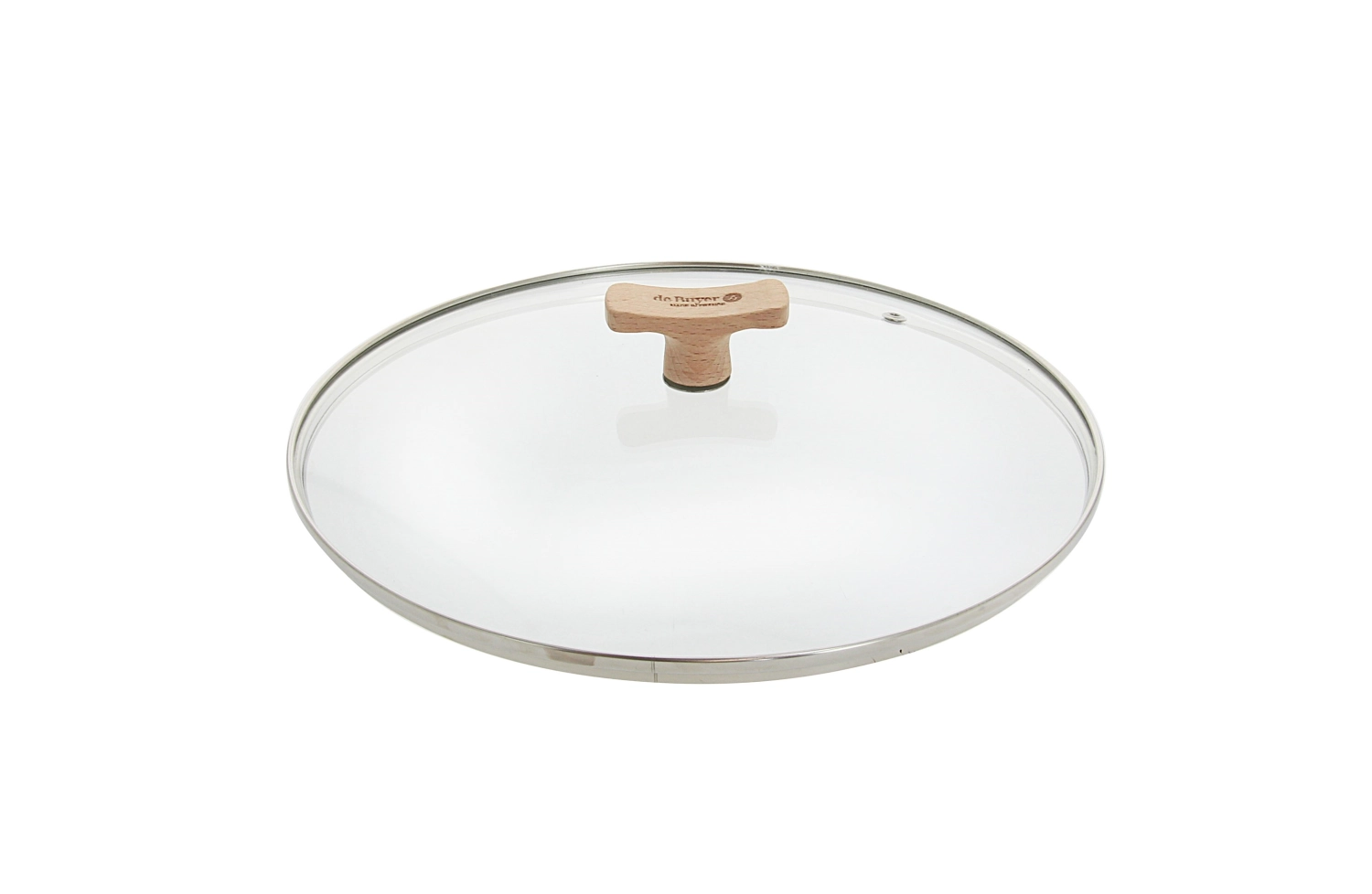 Immagine di de Buyer - Coperchio in vetro con pomello in legno D 28 cm adatto per 8780+8788
