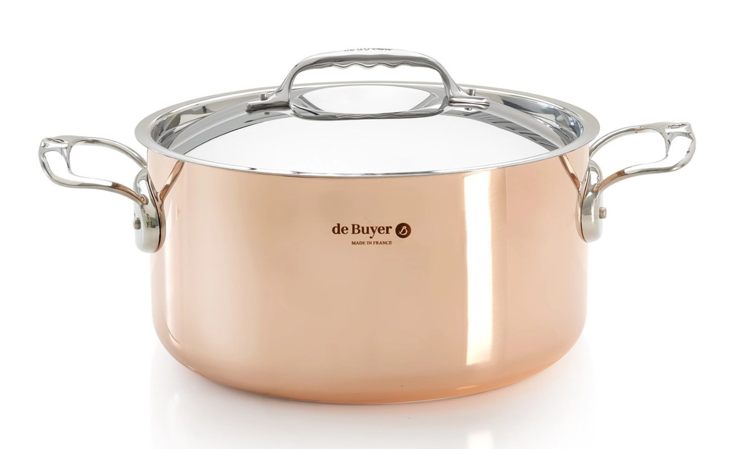 Image de de Buyer - Prima Matera Faitout Cuivre Inox 28 cm avec Couvercle Induction