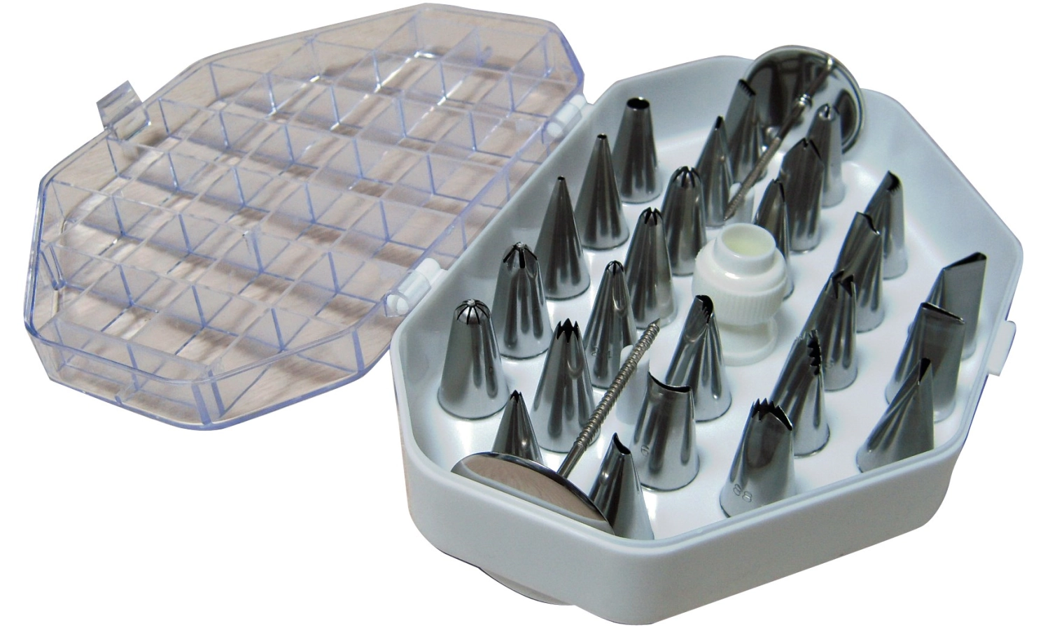 Bild von de Buyer - Set mit 26 Edelstahl-Spritztüllen in Box inkl. Adapter