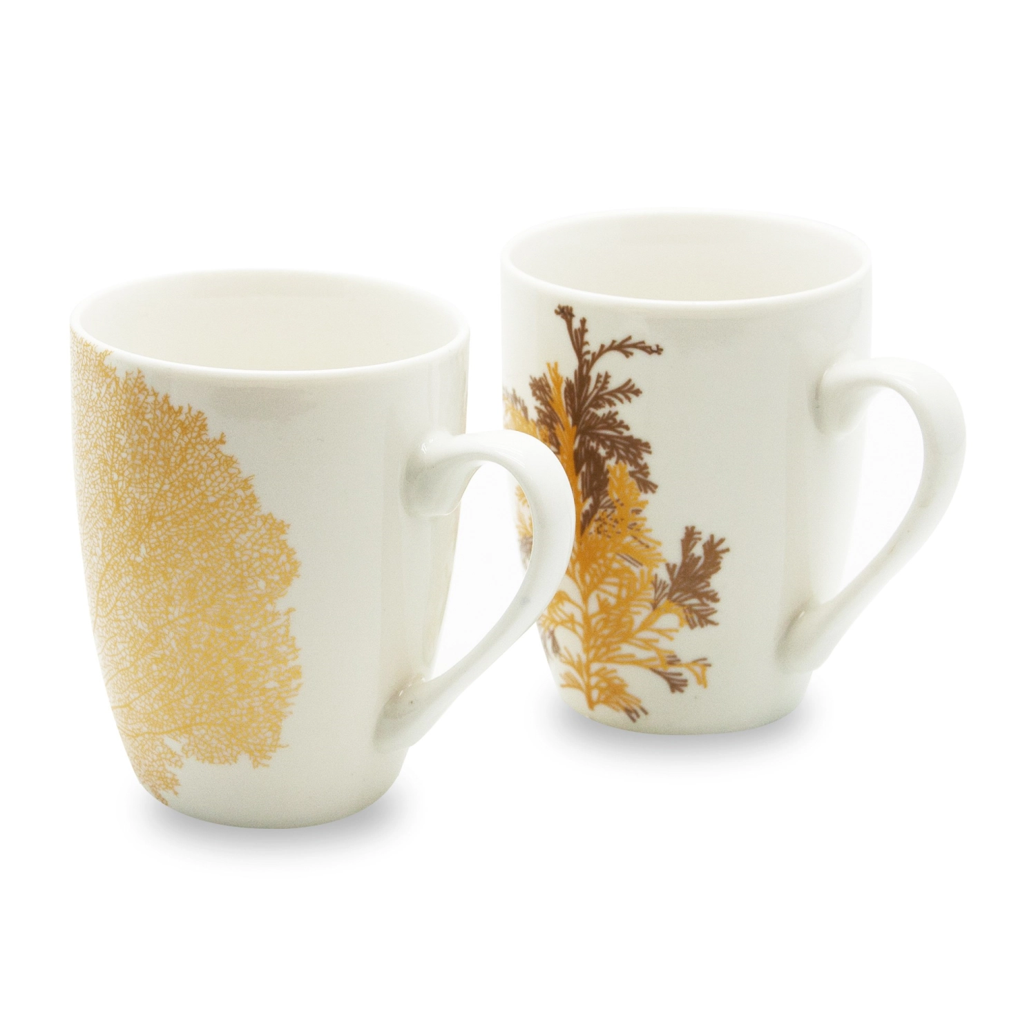 Bild von Easy Life - 2er Set Becher m. Henkel 330 ml weiss/gold