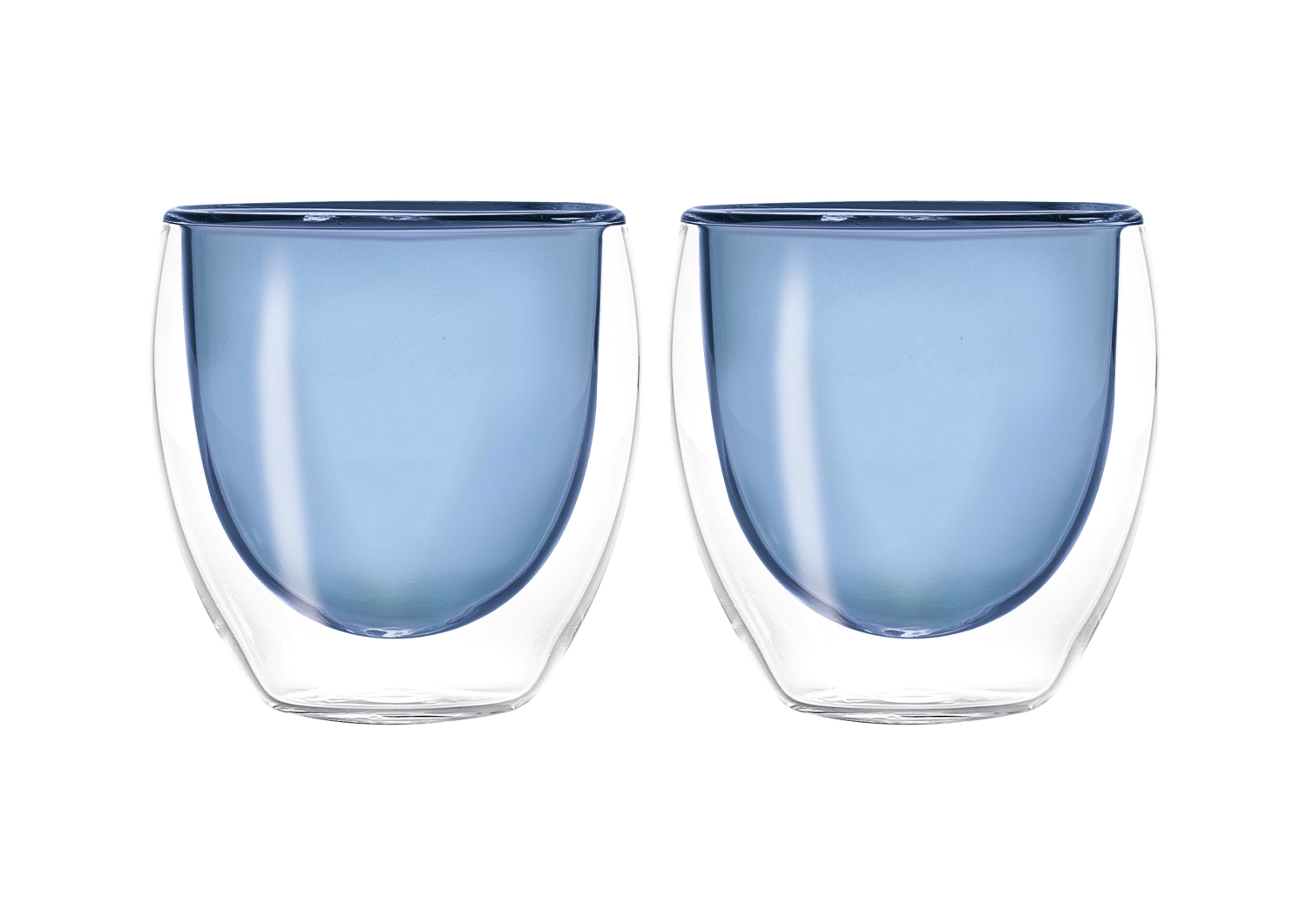 Bild von Easy Life - 2er Set Espressogläser doppelw. blau 80 ml