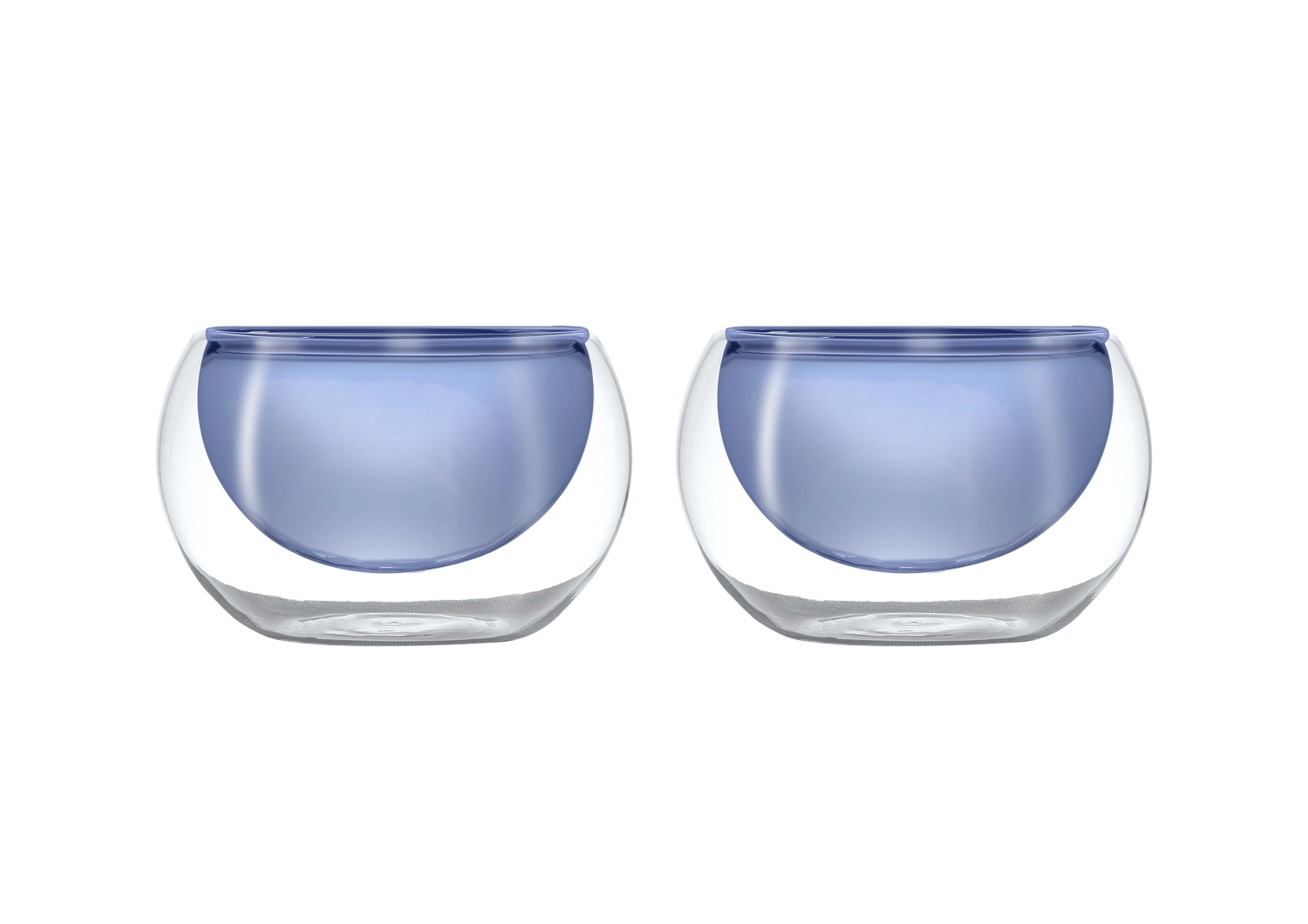 Picture of Easy Life - 2er Set of Double-Walled Blue Glass Bowls 180 ml