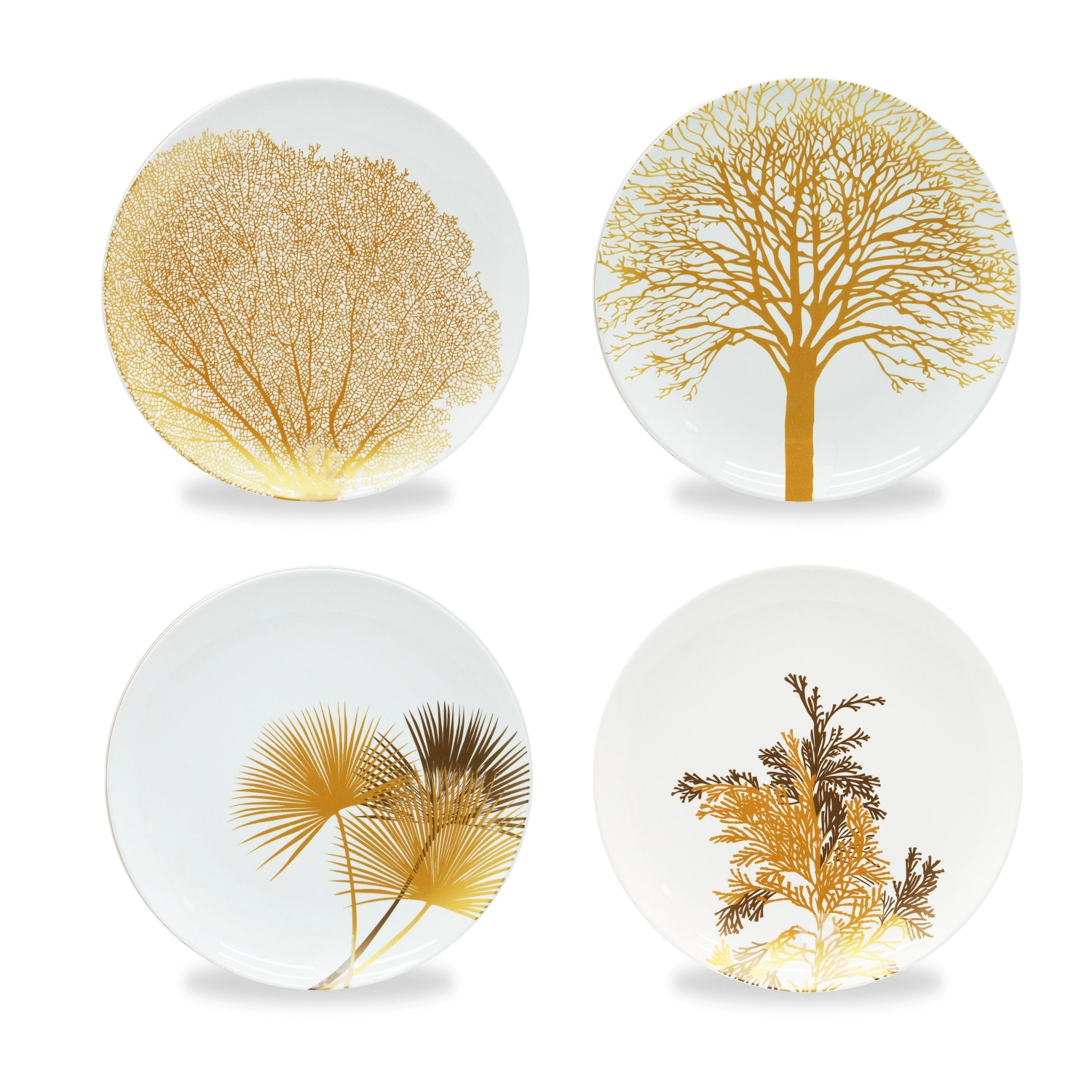 Bild von Easy Life - 4er Set Dessertteller D 20.5 cm. weiss/gold