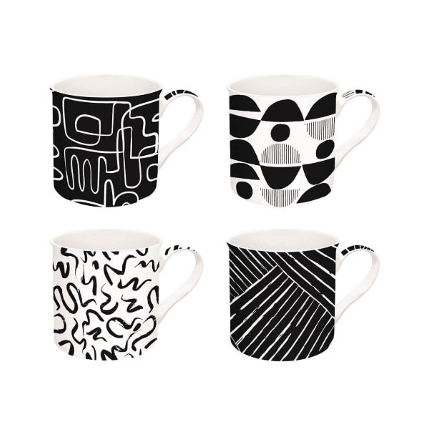 Bild von Easy Life - 4er Set Graffiti Porzellanbecher 300 ml
