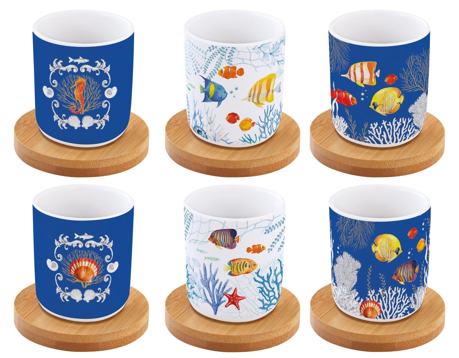 Bild von Easy Life - Coffee Mania 6er Espr.-becher m. Unters.Aquarium 110 ml