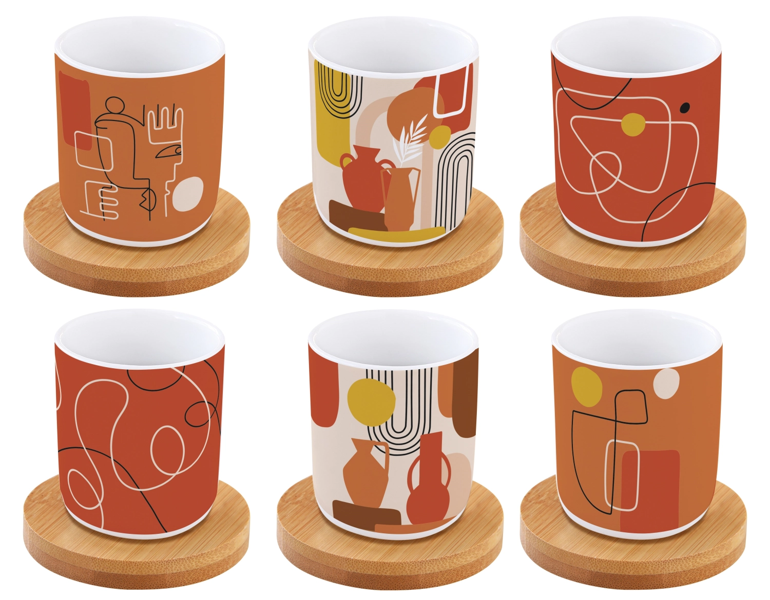 Bild von Easy Life - Coffee Mania 6er Espr.-becher m. Unters.Terracotta 110 ml