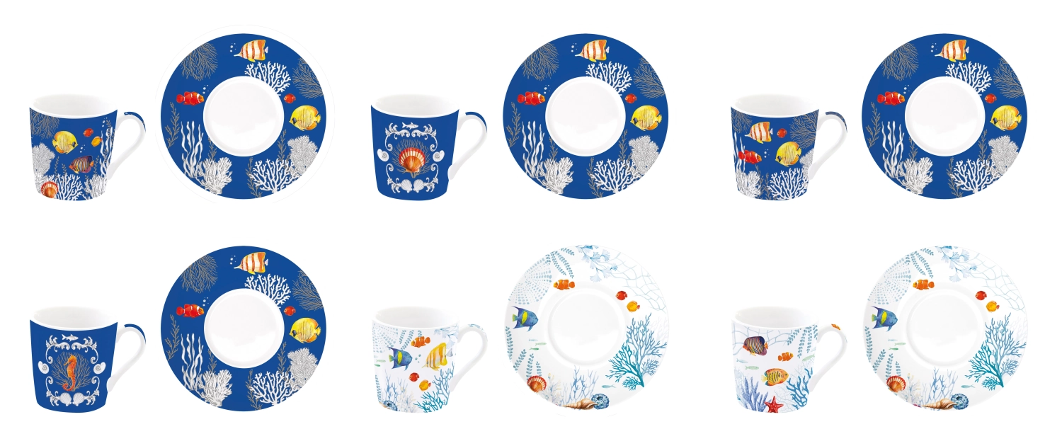Bild von Easy Life - Coffee Mania 6er Espr.-tasse m. Untert. Aquarium 100 ml