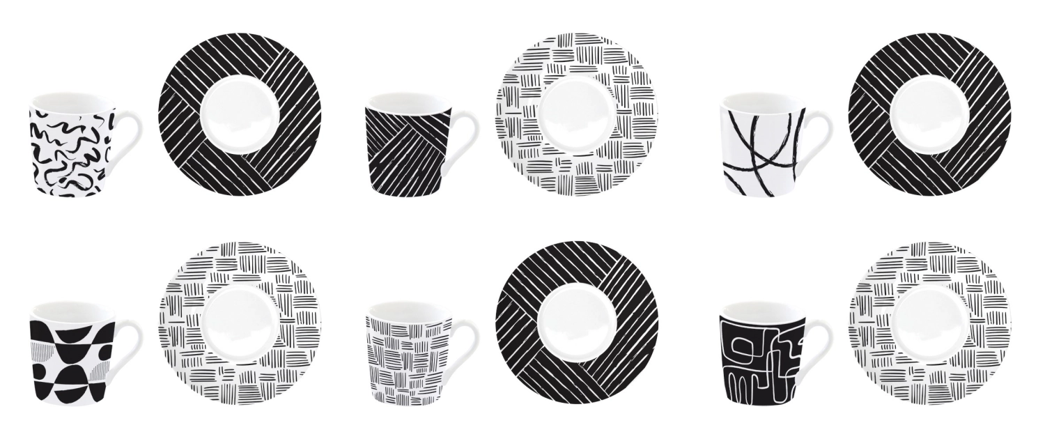 Bild von Easy Life - Coffee Mania 6er Espr.-tasse m. Untert. Graffiti 100 ml