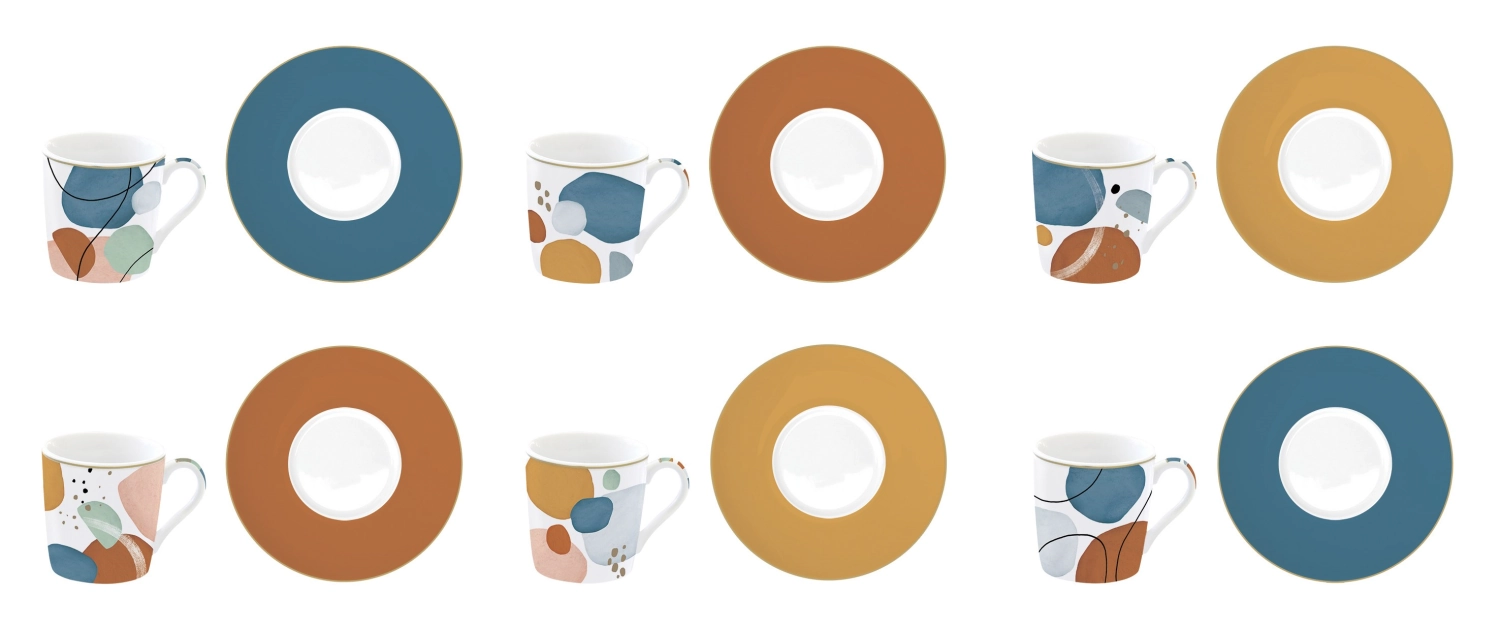 Bild von Easy Life - Coffee Mania 6er Espr.-tasse m. Untert. Shapes 100 ml