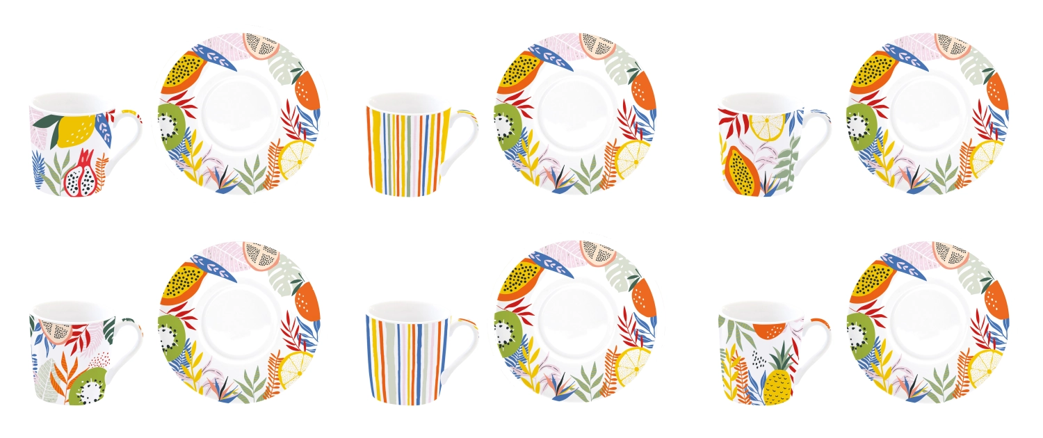 Bild von Easy Life - Coffee Mania 6er Espr.-tasse m. Untert. Tutti Frutti 100 ml