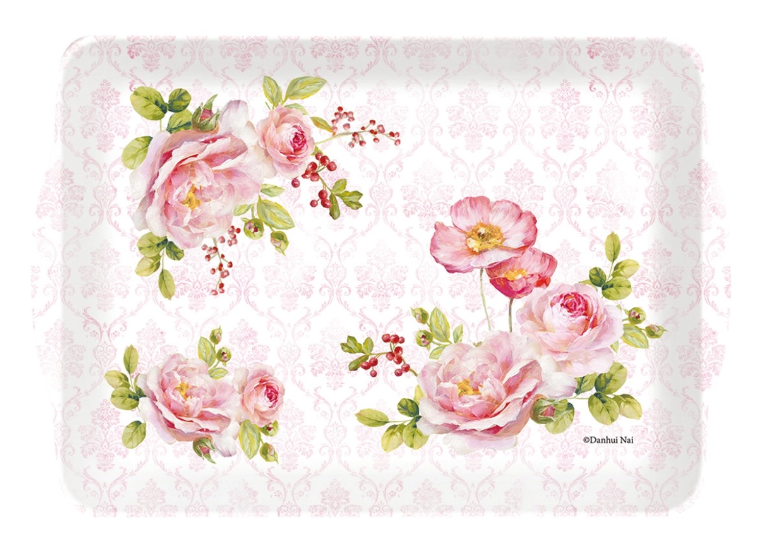 Bild von Easy Life - Floral Damask Tablett m. Griffen 33 x 22 cm