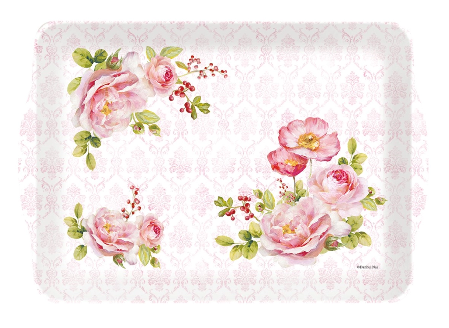 Bild von Easy Life - Floral Damask Tablett m. Griffen 46 x 32 cm