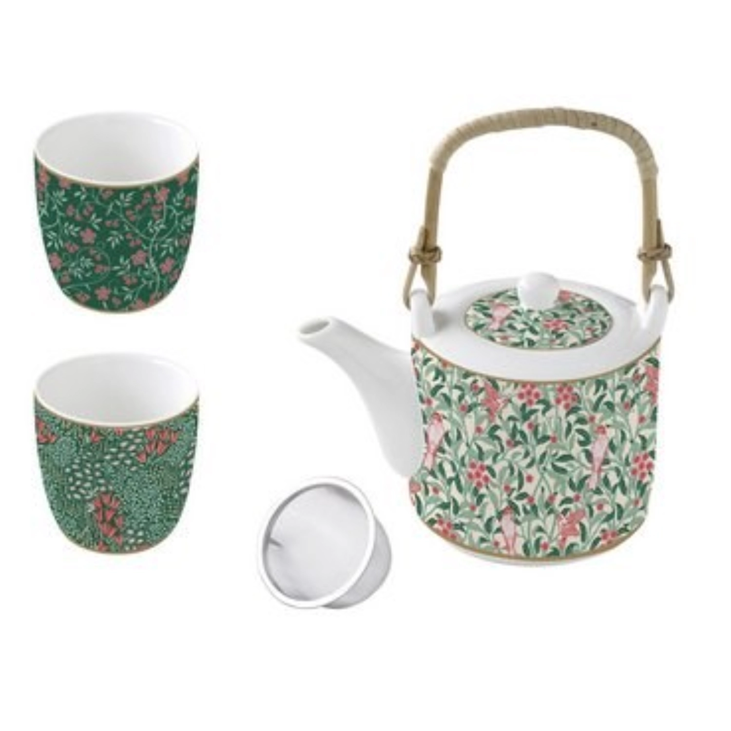 Bild von Easy Life - Floral Fantasy Teekanne 600 ml mit Aufguss und 2 Tassen