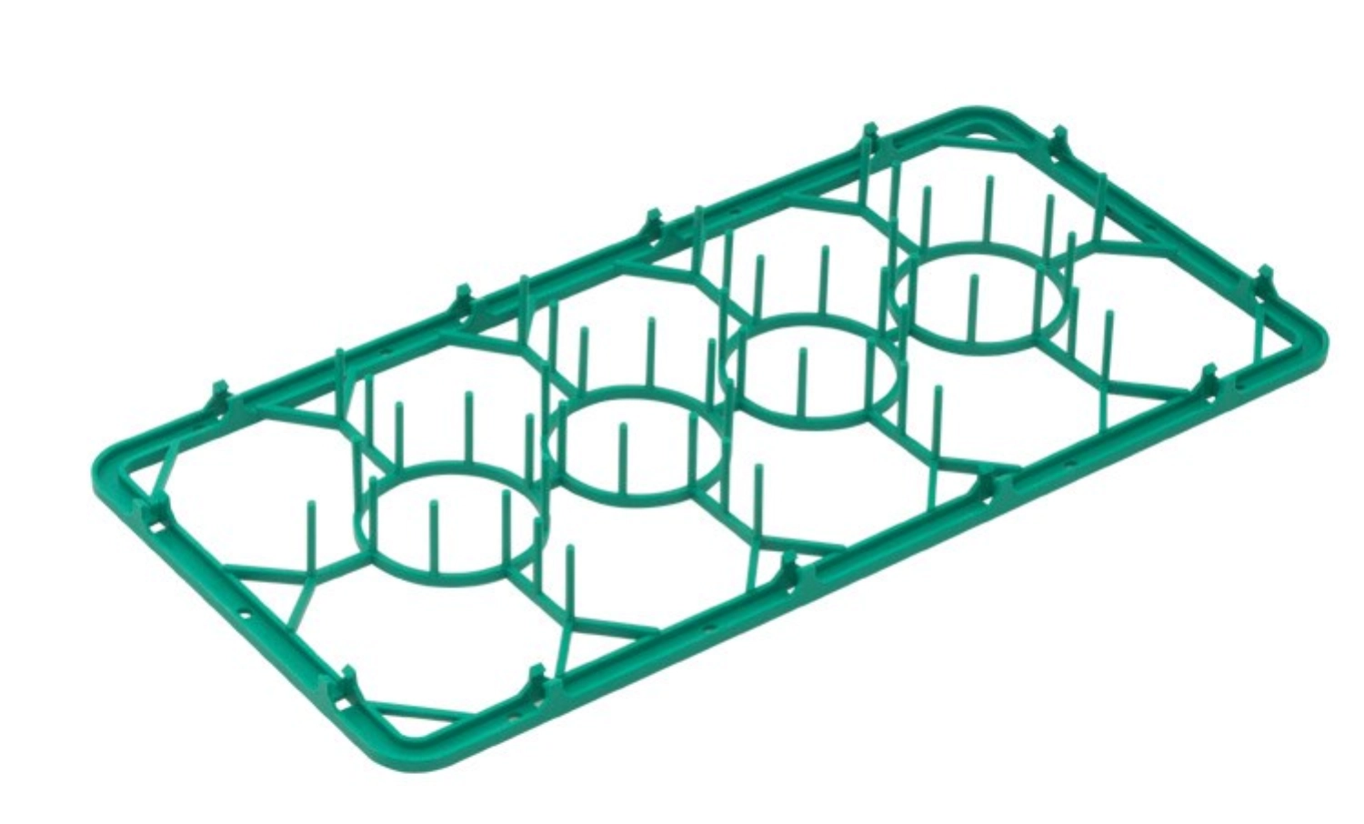 Bild von Gastronorm - Einsatz für Tassen in halbgross 50 x 25 cm 14 Fächer grün