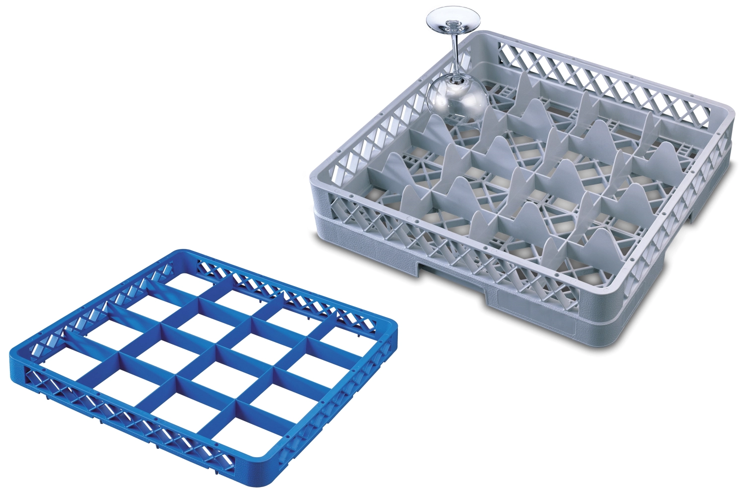 Bild von Gastronorm - Gläser Spülkorb 16 Fächer 1 Aufsatz max Glas H 12.3 cm D 11.5 cm