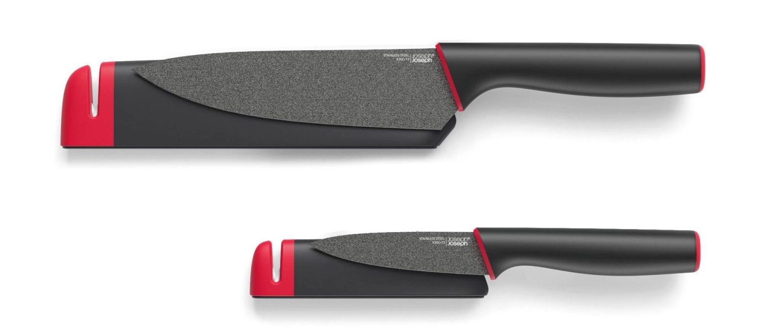 Image de Joseph Joseph - 2er Set Slice Sharpen Rüst- u.Kochm. m. Schärfer rouge gris