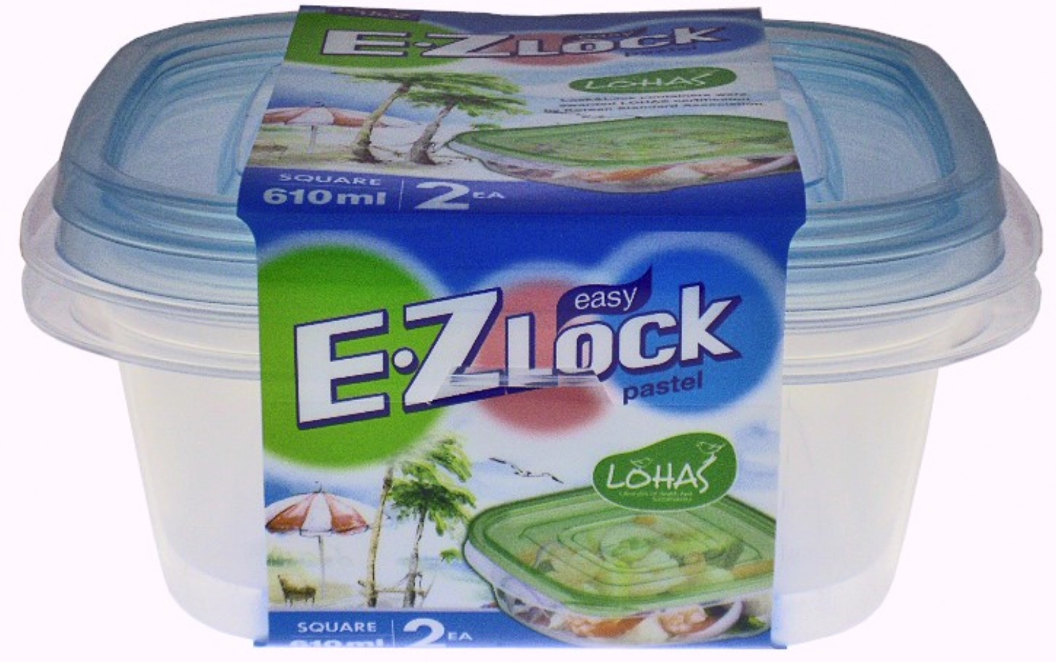 Picture of Lock&Lock - 2er Set Storage Containers EZ Lock Square 0.61 L