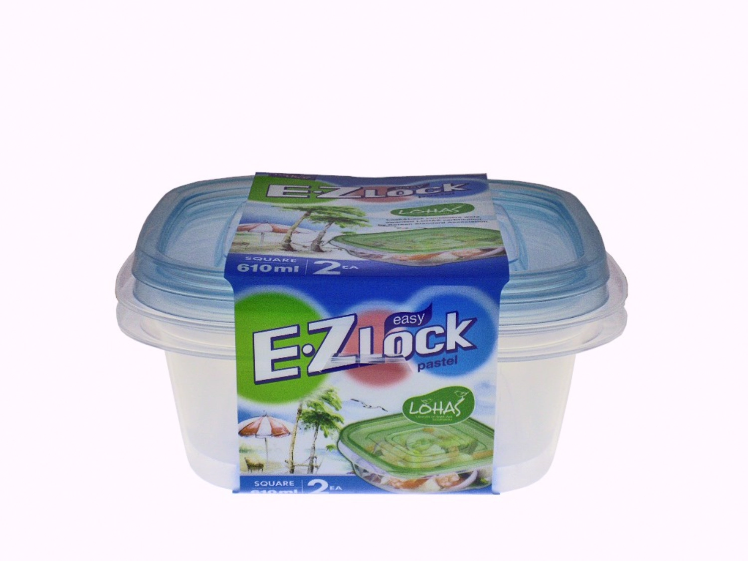 Picture of Lock&Lock - 2er Set Storage Containers EZ Lock Square 0.97 L