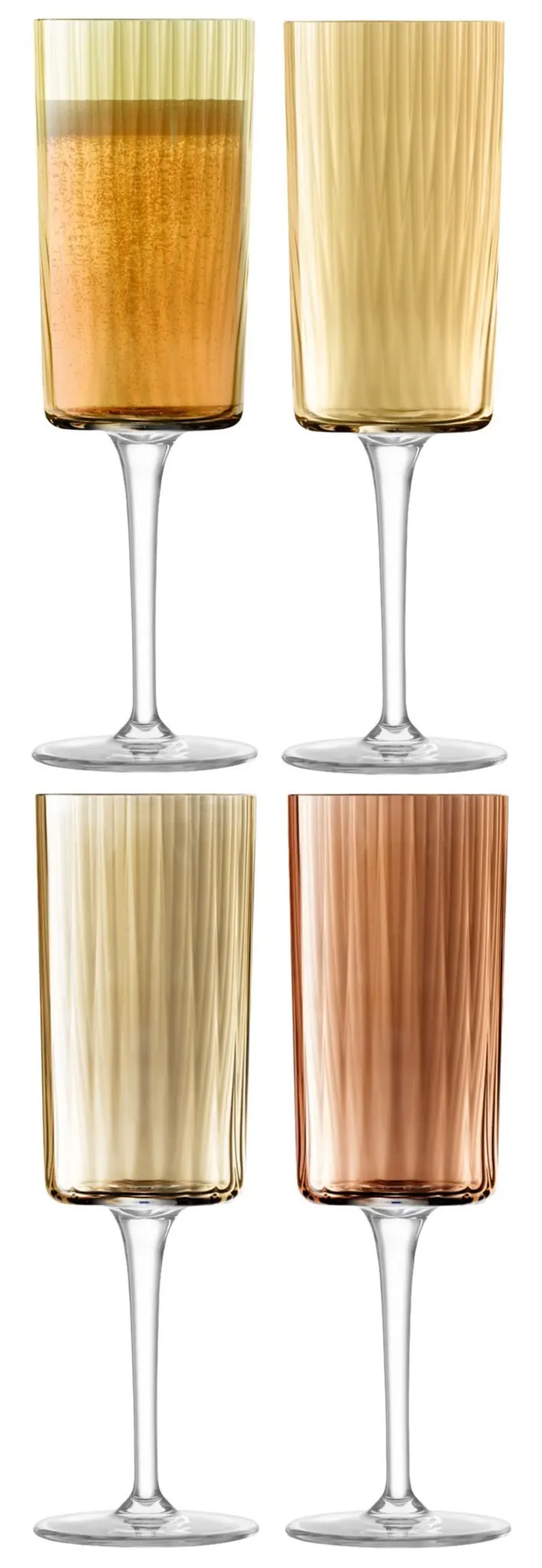 Bild von LSA - 4er Set Gems Champagnerglas 210 ml bernstein assort.