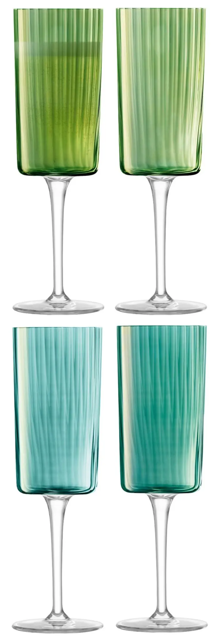 Image de LSA - 4er Set Gems Verre à champagne 210 ml jade assort.