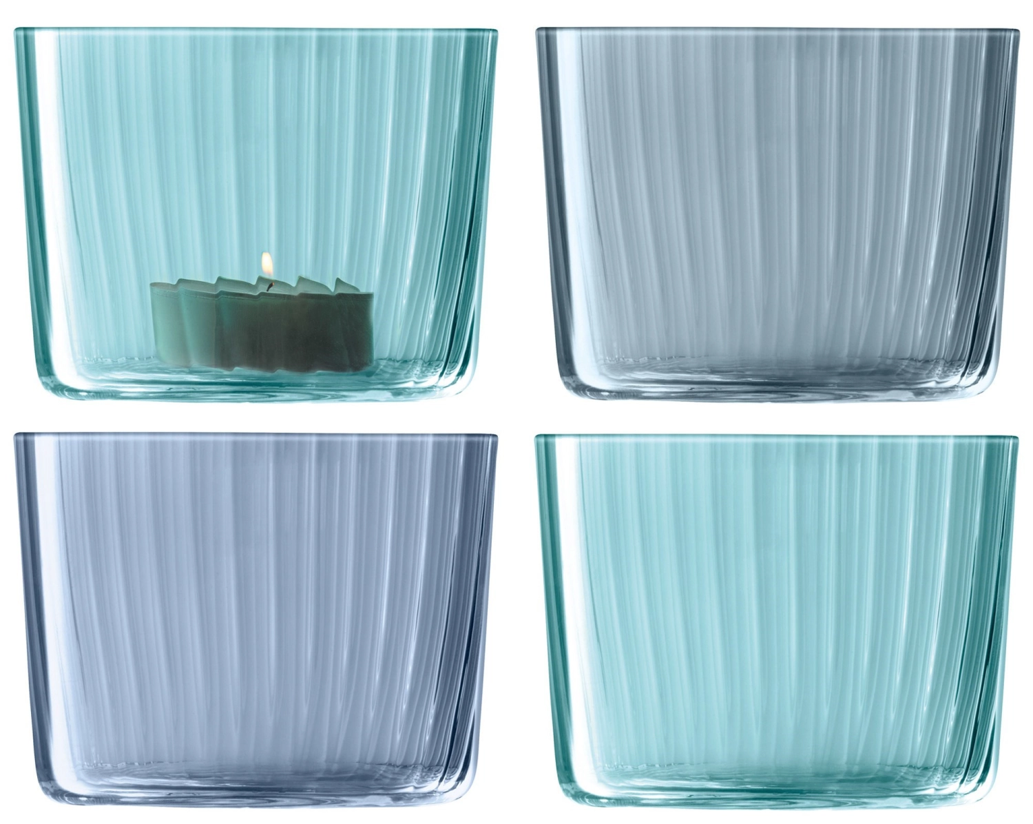 Bild von LSA - 4er Set Gems Teelichthalter H 6 cm saphir assort.