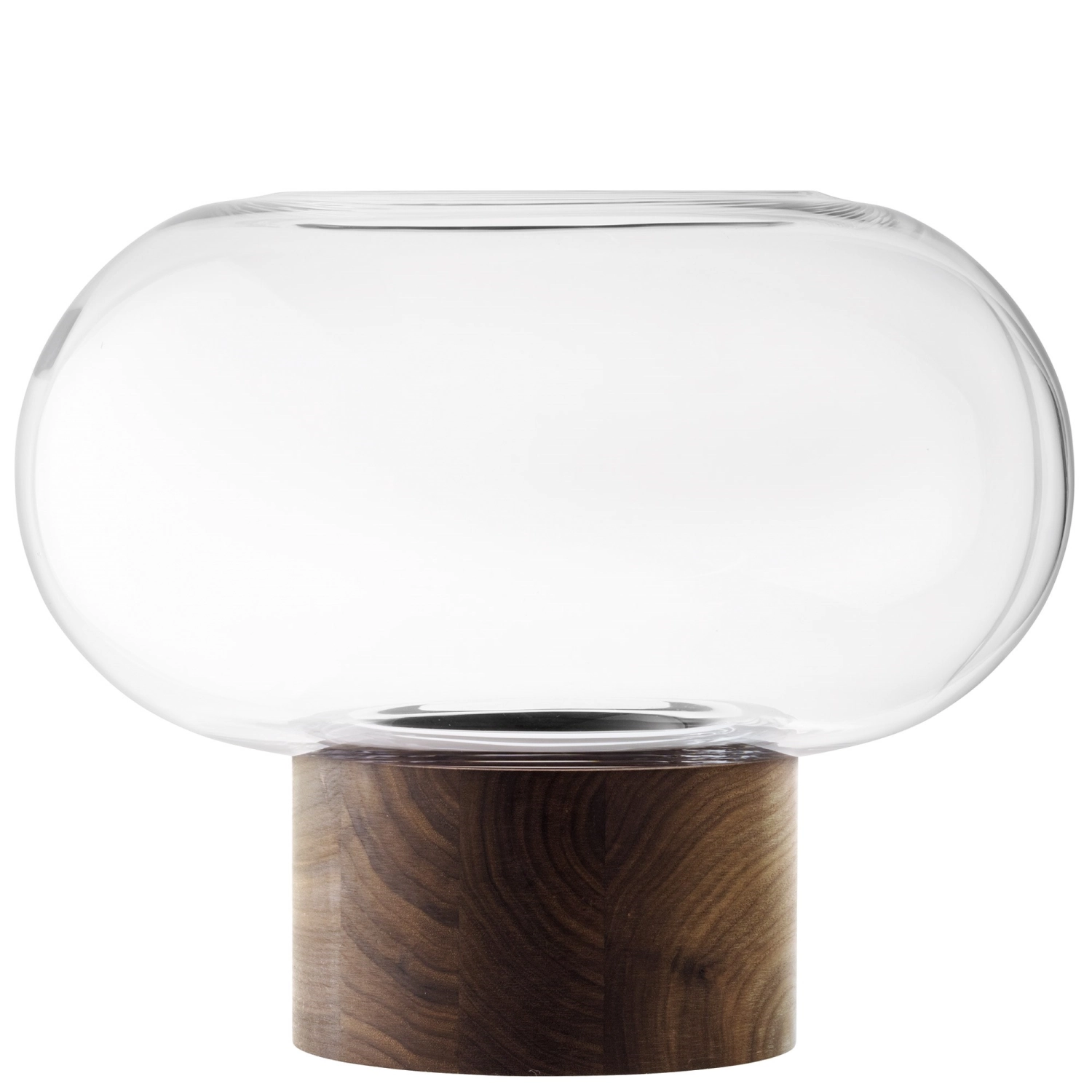Immagine di LSA - Oblate Vaso Lanterna D 35 cm H 28 cm trasparente noce