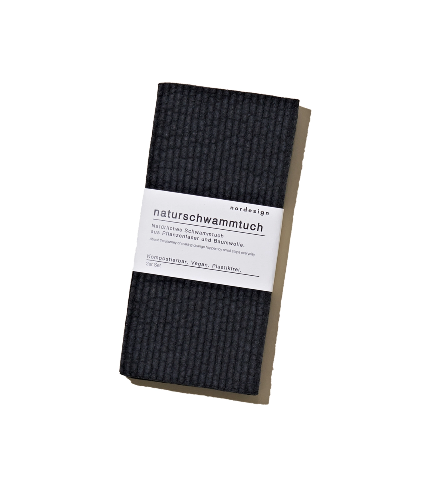 Immagine di Nordesign - 2er Set Dish Cloth Panno Spugna Naturale nero 17 x 8 cm H 1 cm