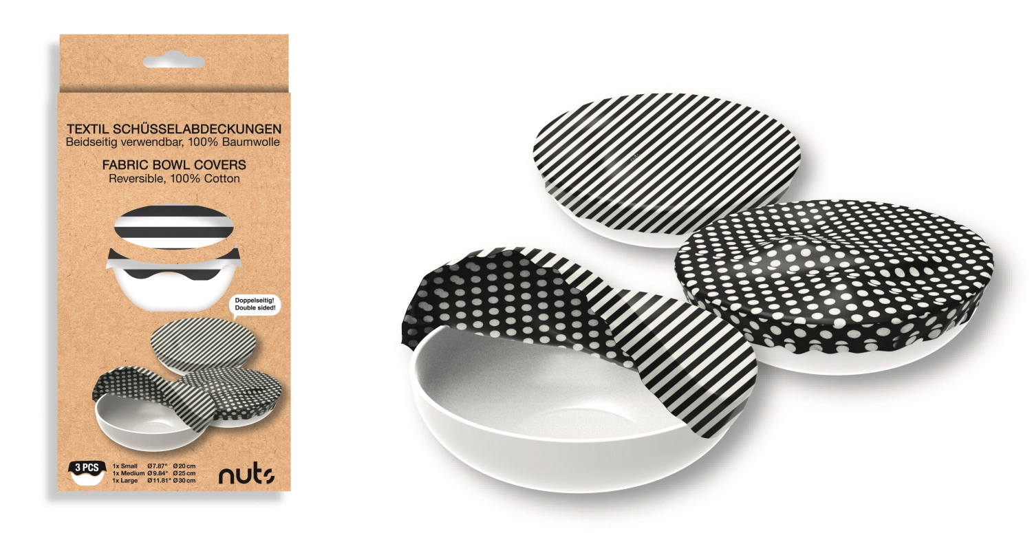 Picture of Nuts Innovations - [[T]]he Set Bowl Cover Cotton Round b/w 30 25 20 cm