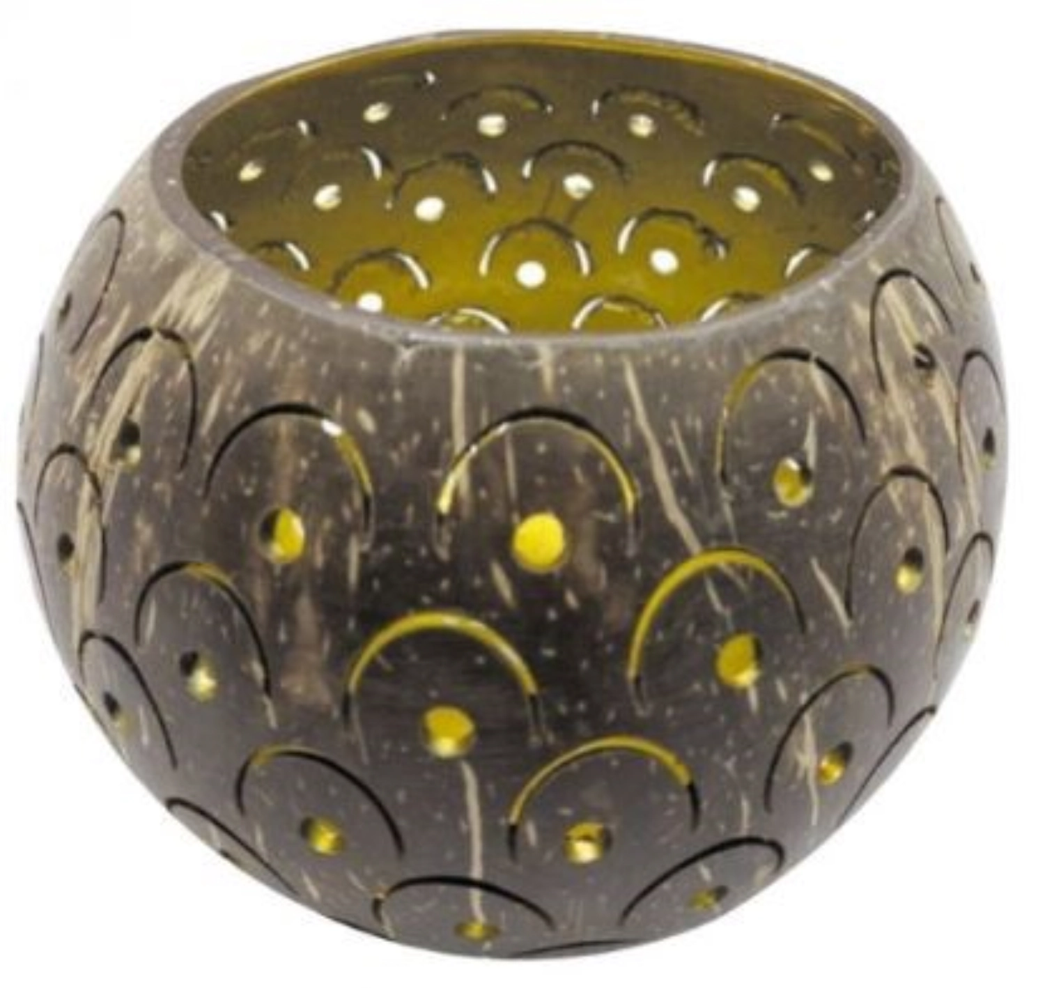 Bild von Nuts Innovations - Teelichthalter Kokosnuss Halbkreise gold 14 cm