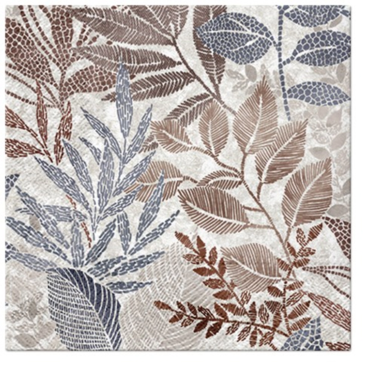 Bild von PAW - Servietten Lunch 20x Blätter blau/braun 33 x 33 cm