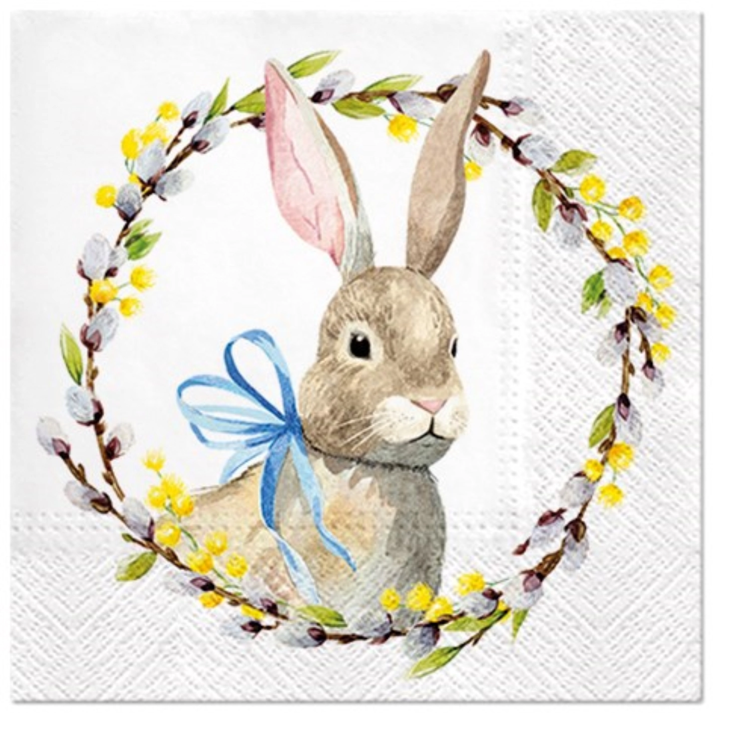 Image de PAW - Serviettes Lunch 20x Lapin de Pâques avec couronne 33 x 33 cm