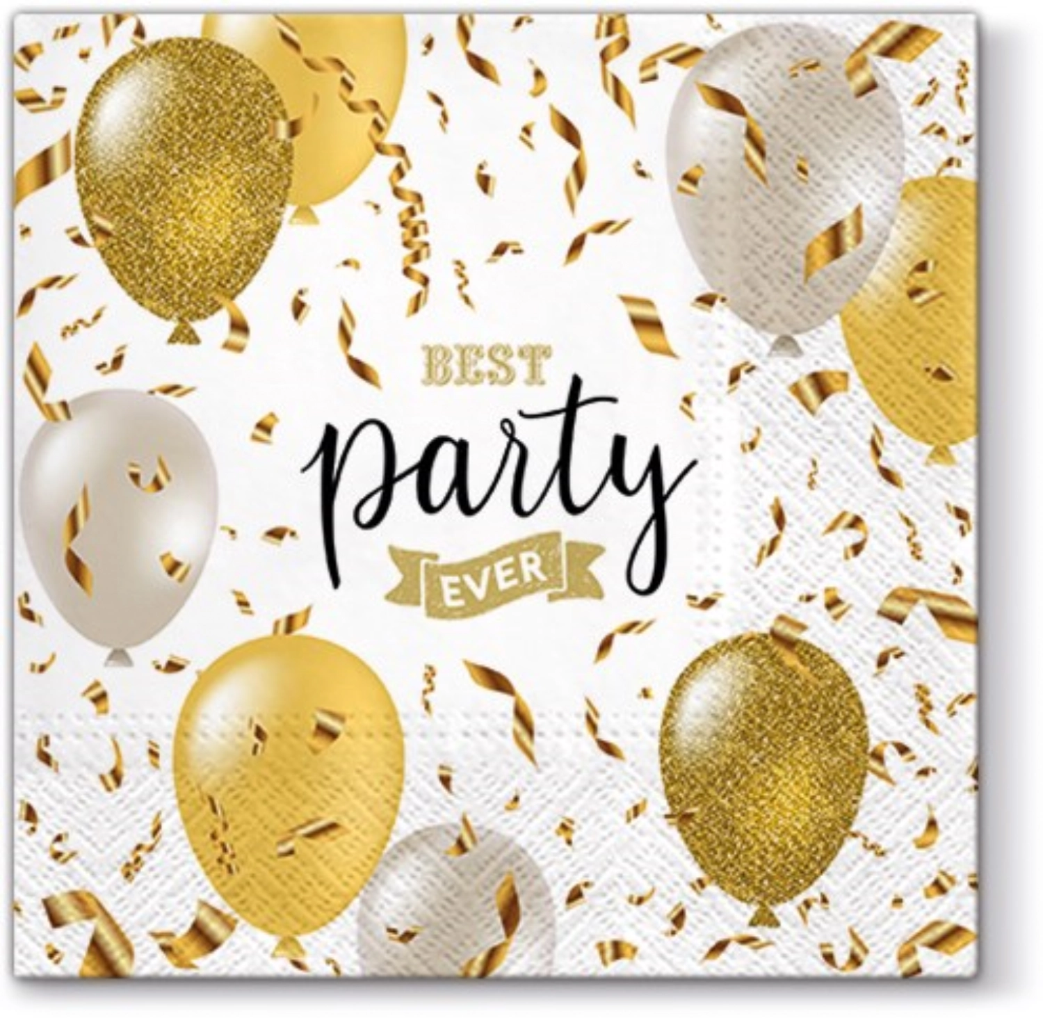 Image de PAW - Serviettes Lunch 20x Party Ballons or/blanc 33 x 33 cm