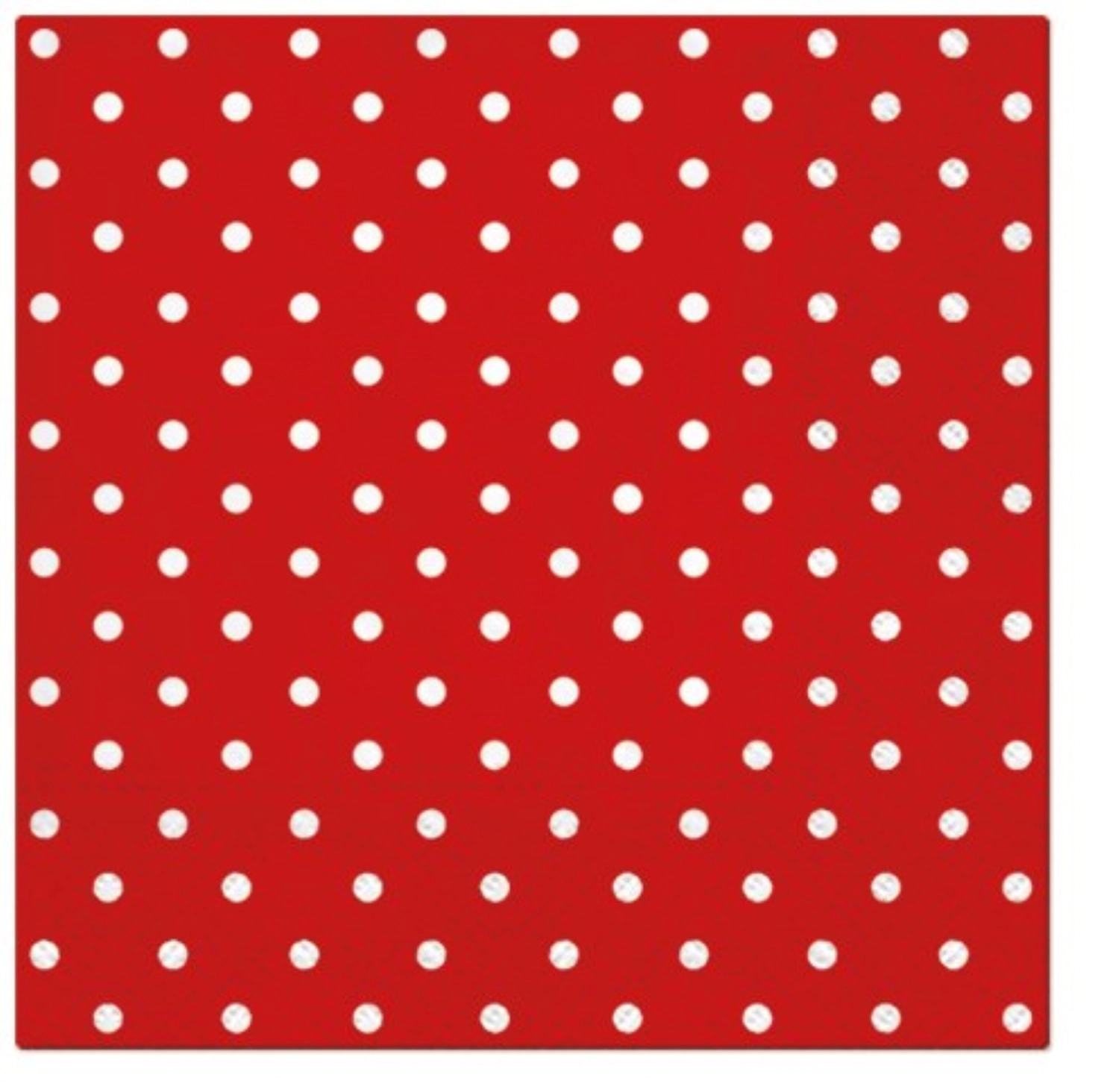 Image de PAW - Serviettes déjeuner 20x rouge/blanc à pois 33 x 33 cm
