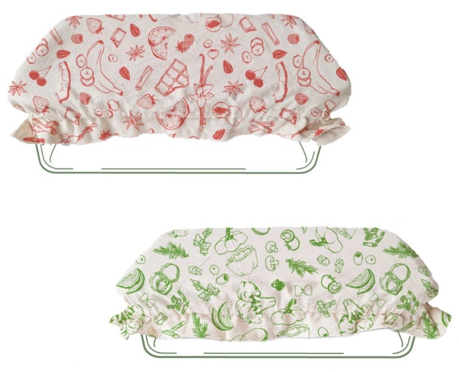 Bild von Pebbly - 2er Set Abdeckung Baumwolle recht 34 x 24 cm u 40 x 26 cm