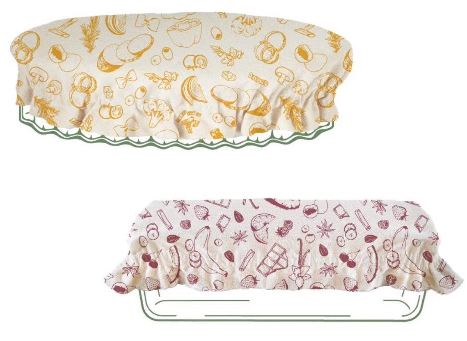 Bild von Pebbly - 2er Set Abdeckung Baumwolle rund D 30 cm recht 31 x 17 cm