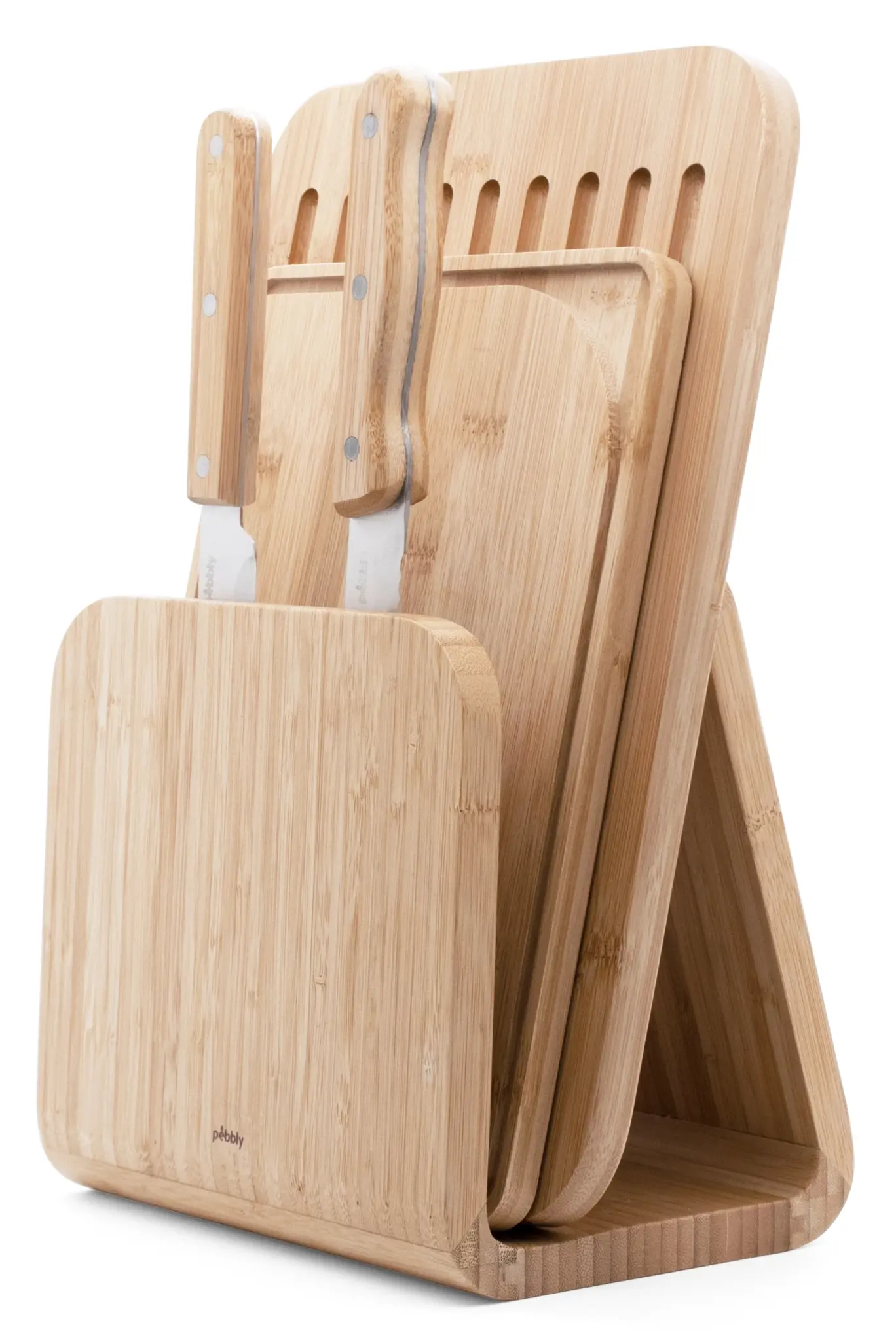 Image de Pebbly - 5-pcs. Station Pain et Découpe 2Planches et 2Couteaux