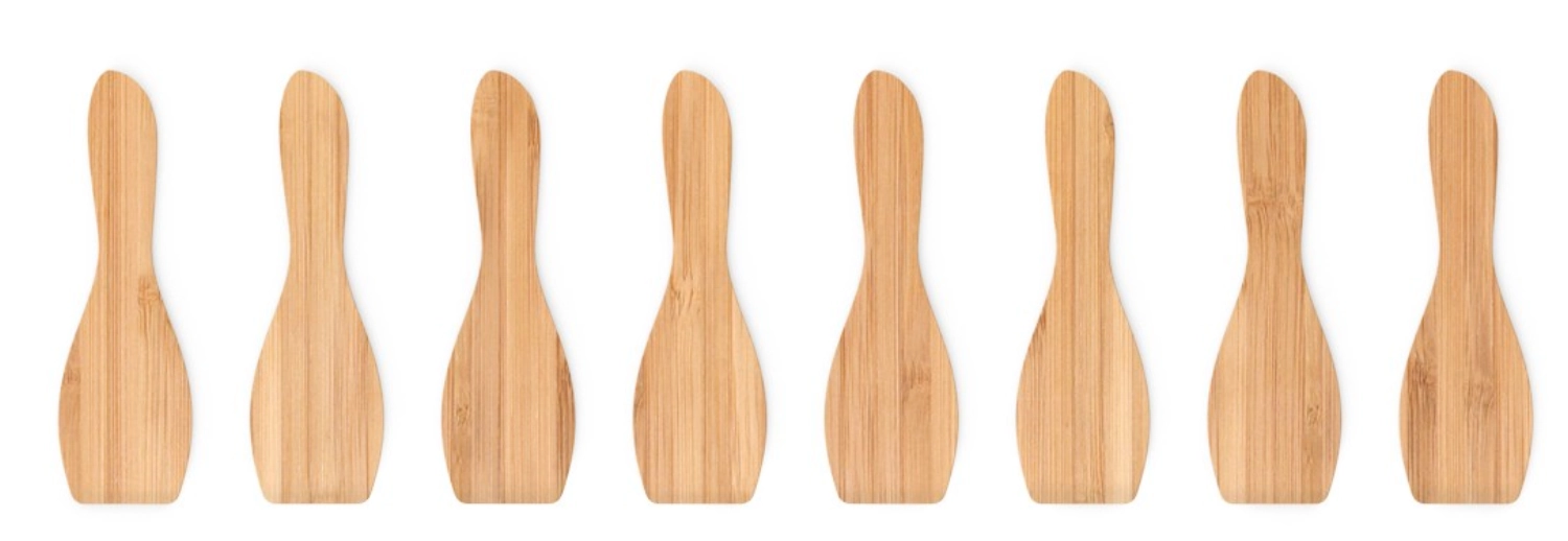 Bild von Pebbly - 8er Set Raclette Schaber Bambus natural 13 x 5 cm