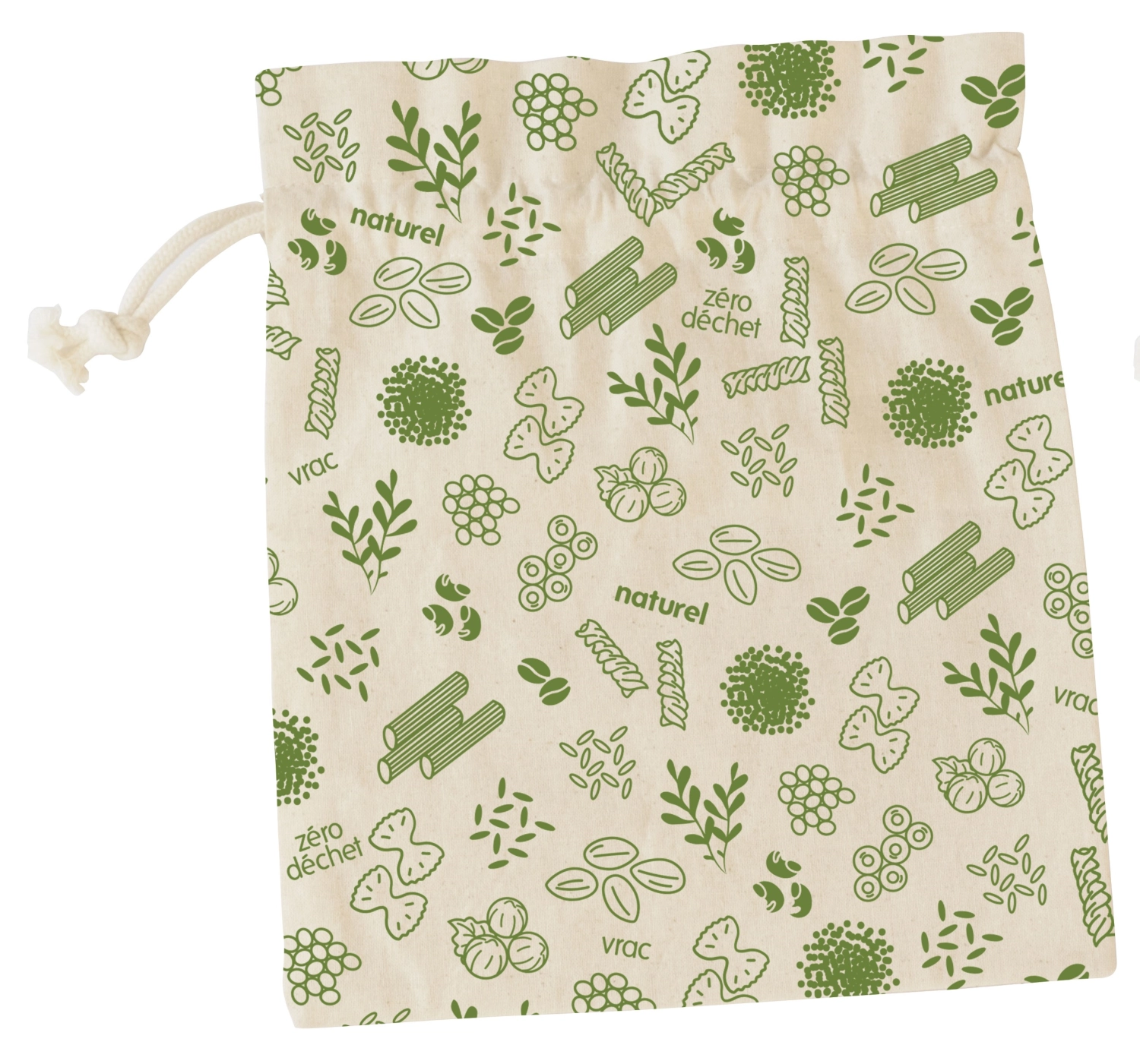 Image de Pebbly - Sac en coton bio L vert 25 x 30 cm